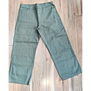 Vtg No Boundaries Pants Men's 38X31 Green Double Knee Workwear Baggy Skater Y2K